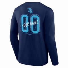 Tampa Bay Rays  Hustle Personalized Name & Number Long Sleeve T-Shirt - Navy T-shirts
