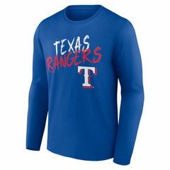 Texas Rangers  Hustle Personalized Name & Number Long Sleeve T-Shirt - Royal T-shirts