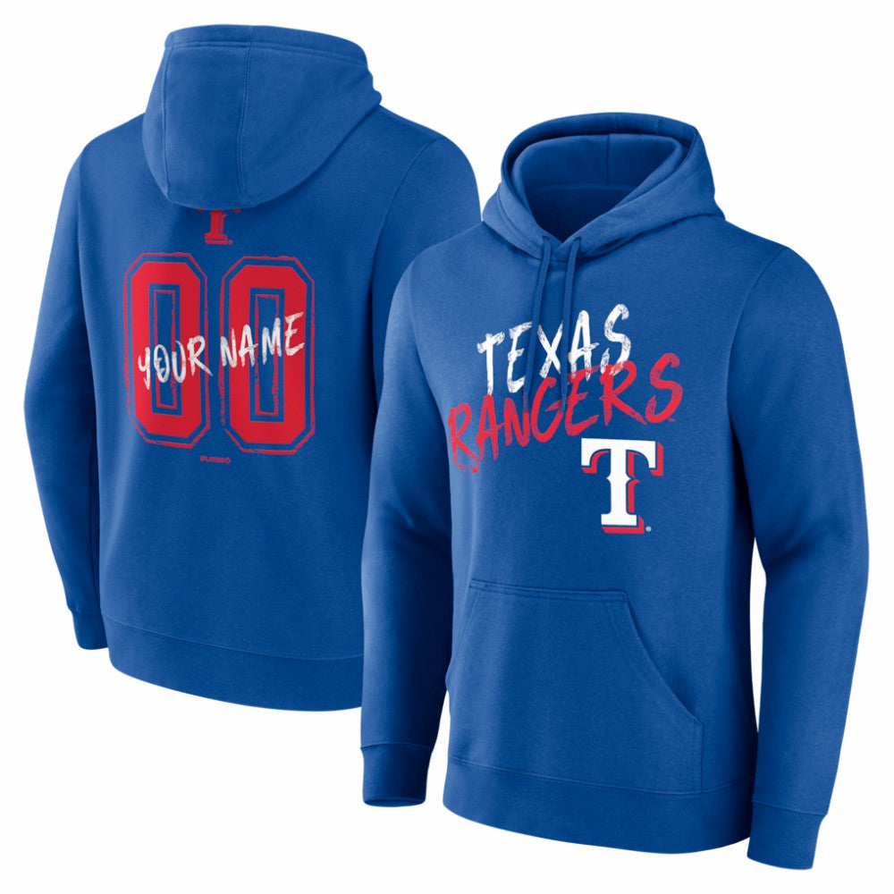 Texas Rangers  Hustle Personalized Name & Number Hoodie - Royal Hoodies