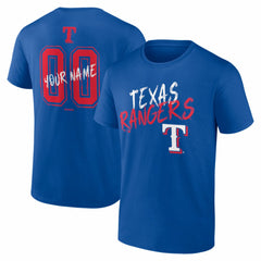 Texas Rangers  Hustle Personalized Name & Number T-Shirt - Royal T-shirts