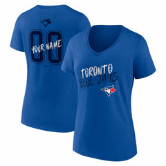 Toronto Blue Jays Women's Hustle Personalized Name & Number V-Neck T-Shirt - Royal T-shirts