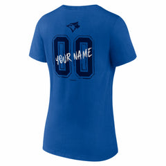 Toronto Blue Jays Women's Hustle Personalized Name & Number V-Neck T-Shirt - Royal T-shirts