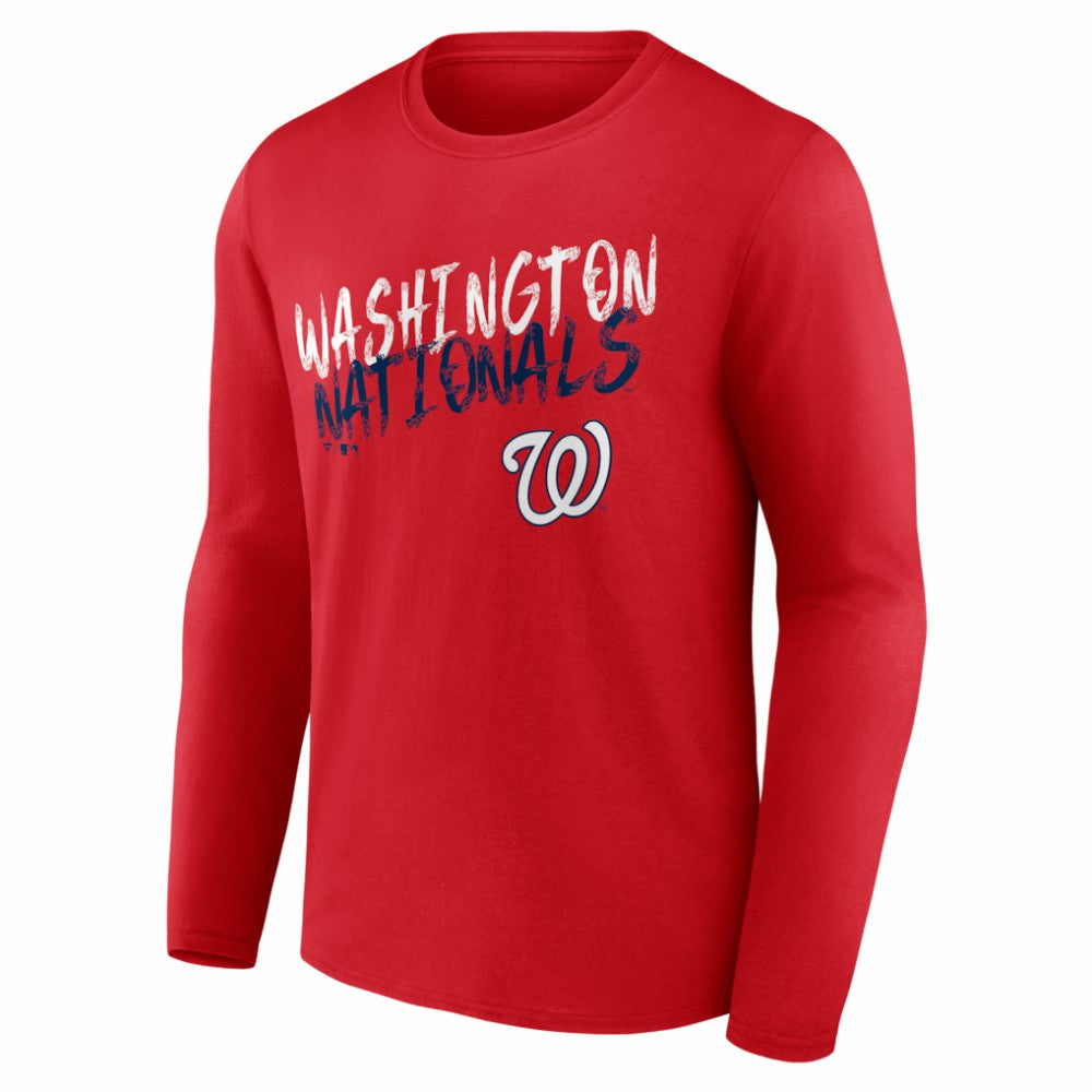 Washington Nationals  Hustle Personalized Name & Number Long Sleeve T-Shirt - Red T-shirts