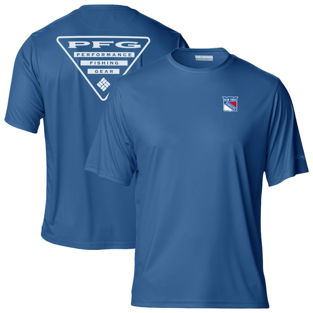 NHL New York Rangers Columbia PFG Terminal Tackle Omni-Shade T-Shirt - Blue