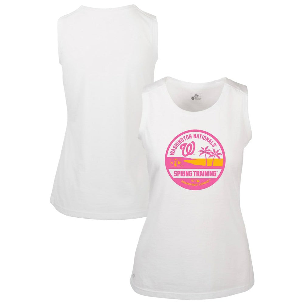 Washington Nationals Levelwear Women's Macy Spring Training Badge Bold Tank Top - White Tanks