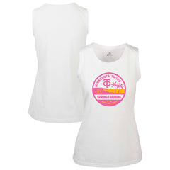 Minnesota Twins Levelwear Women's Macy Spring Training Badge Bold Tank Top - White Tanks