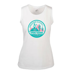Athletics Levelwear Women's Macy Spring Training Badge Bold Tank Top - White Tanks