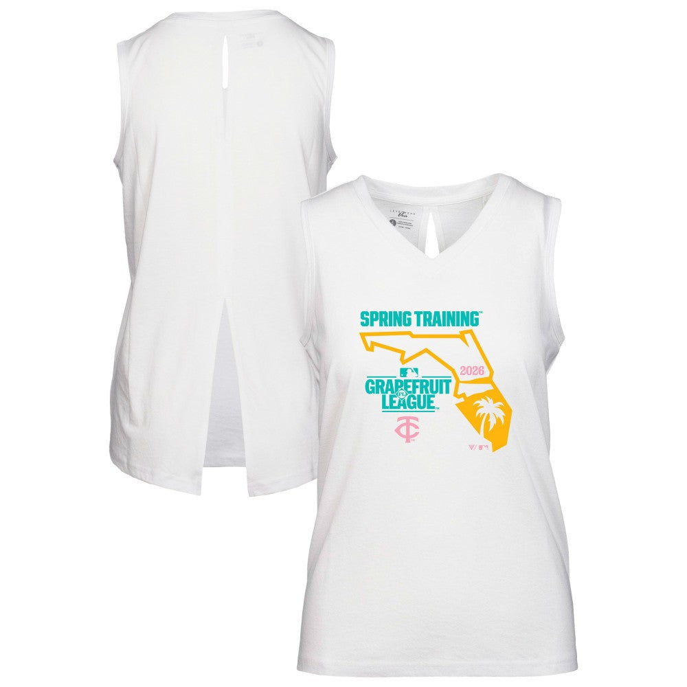 Minnesota Twins Levelwear Women's 2026 Spring Training Paisley Ball Bold Tank - White Tanks