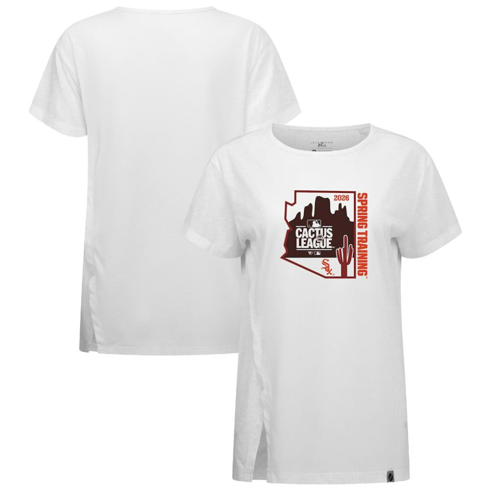 Chicago White Sox Levelwear Women's 2026 Spring Training Influx Ball Bold T-Shirt - White T-shirts
