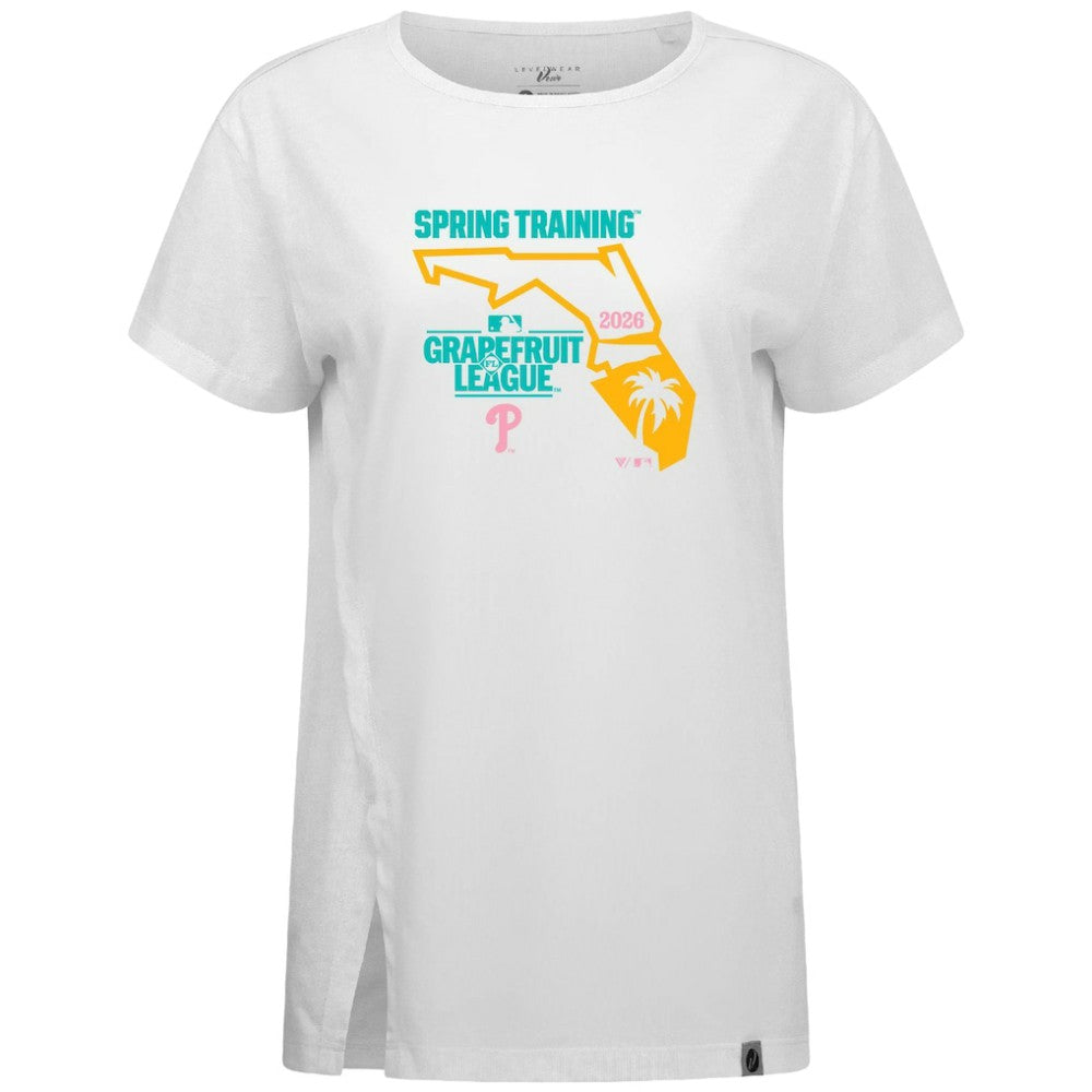 Philadelphia Phillies Levelwear Women's 2026 Spring Training Influx Ball Bold T-Shirt - White T-shirts