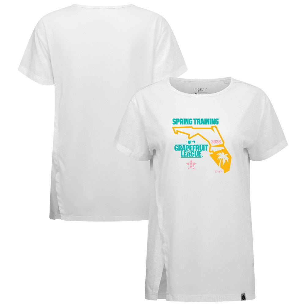 Houston Astros Levelwear Women's 2026 Spring Training Influx Ball Bold T-Shirt - White T-shirts