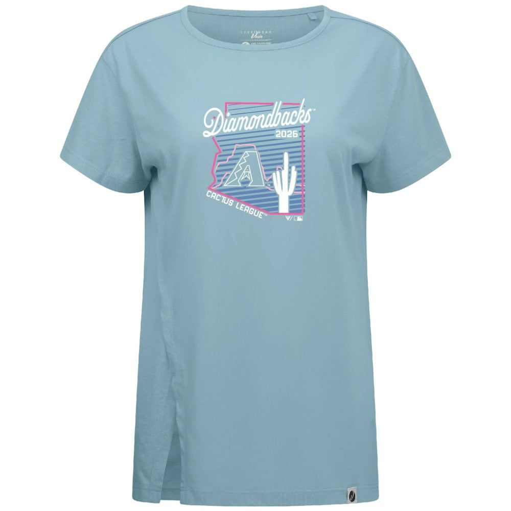 Arizona Diamondbacks Levelwear Women's Influx Spring Training Sunrise Bold T-Shirt - Blue T-shirts