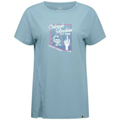 Colorado Rockies Levelwear Women's Influx Spring Training Sunrise Bold T-Shirt - Blue T-shirts