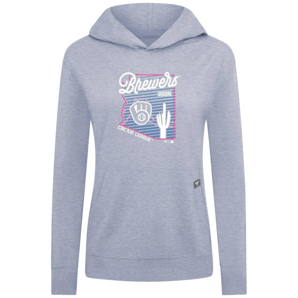Milwaukee Brewers Levelwear Women's Relay Spring Training Sunrise Bold Hoodie - Light Blue Hoodies
