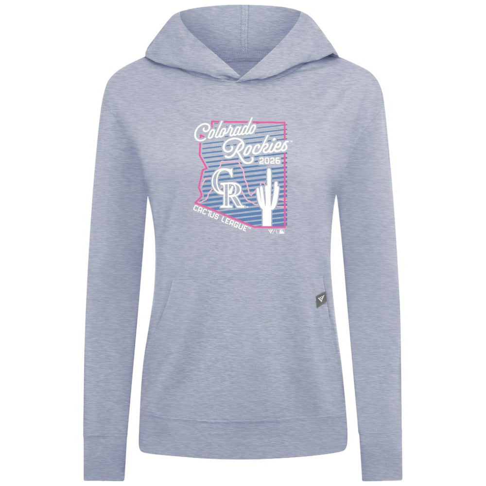 Colorado Rockies Levelwear Women's Relay Spring Training Sunrise Bold Hoodie - Light Blue Hoodies
