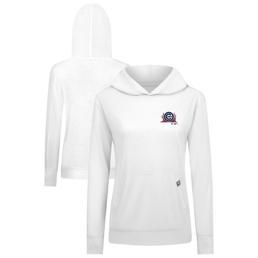 Chicago Cubs Levelwear Women's Relay Spring Break Panoramic Bold Hoodie - White Hoodies