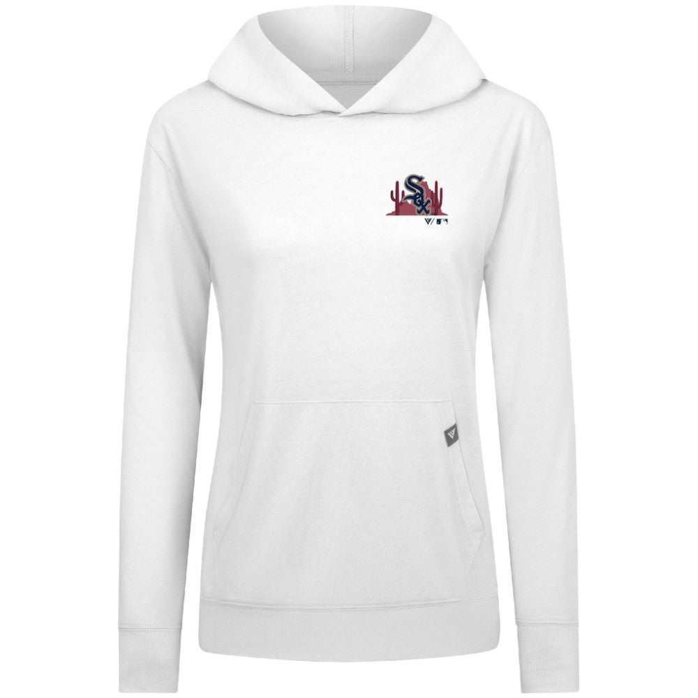 Chicago White Sox Levelwear Women's Relay Spring Break Panoramic Bold Hoodie - White Hoodies