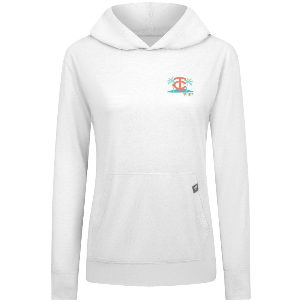 Minnesota Twins Levelwear Women's Relay Spring Break Panoramic Bold Hoodie - White Hoodies