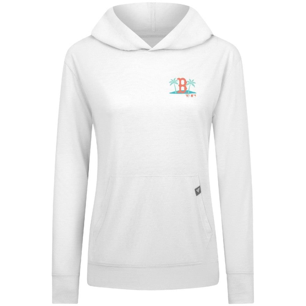 Boston Red Sox Levelwear Women's Relay Spring Break Panoramic Bold Hoodie - White Hoodies