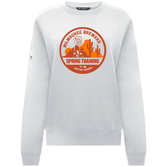 Milwaukee Brewers Levelwear Women's Yvette Spring Training Badge Bold Sweatshirt - White Sweatshirts