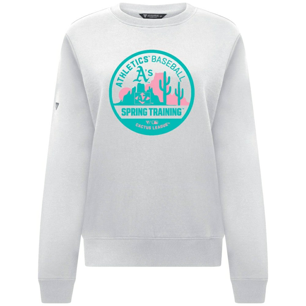 Athletics Levelwear Women's Yvette Spring Training Badge Bold Sweatshirt - White Sweatshirts
