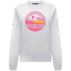 Baltimore Orioles Levelwear Women's Yvette Spring Training Badge Bold Sweatshirt - White Sweatshirts