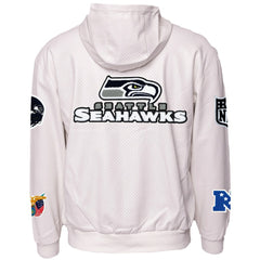 Seattle Seahawks Jeff Hamilton Vegan Leather Full-Zip Hooded Jacket White