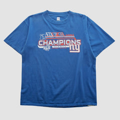 Super Bowl XLII NFL 2007 T-shirt Blue Vintage