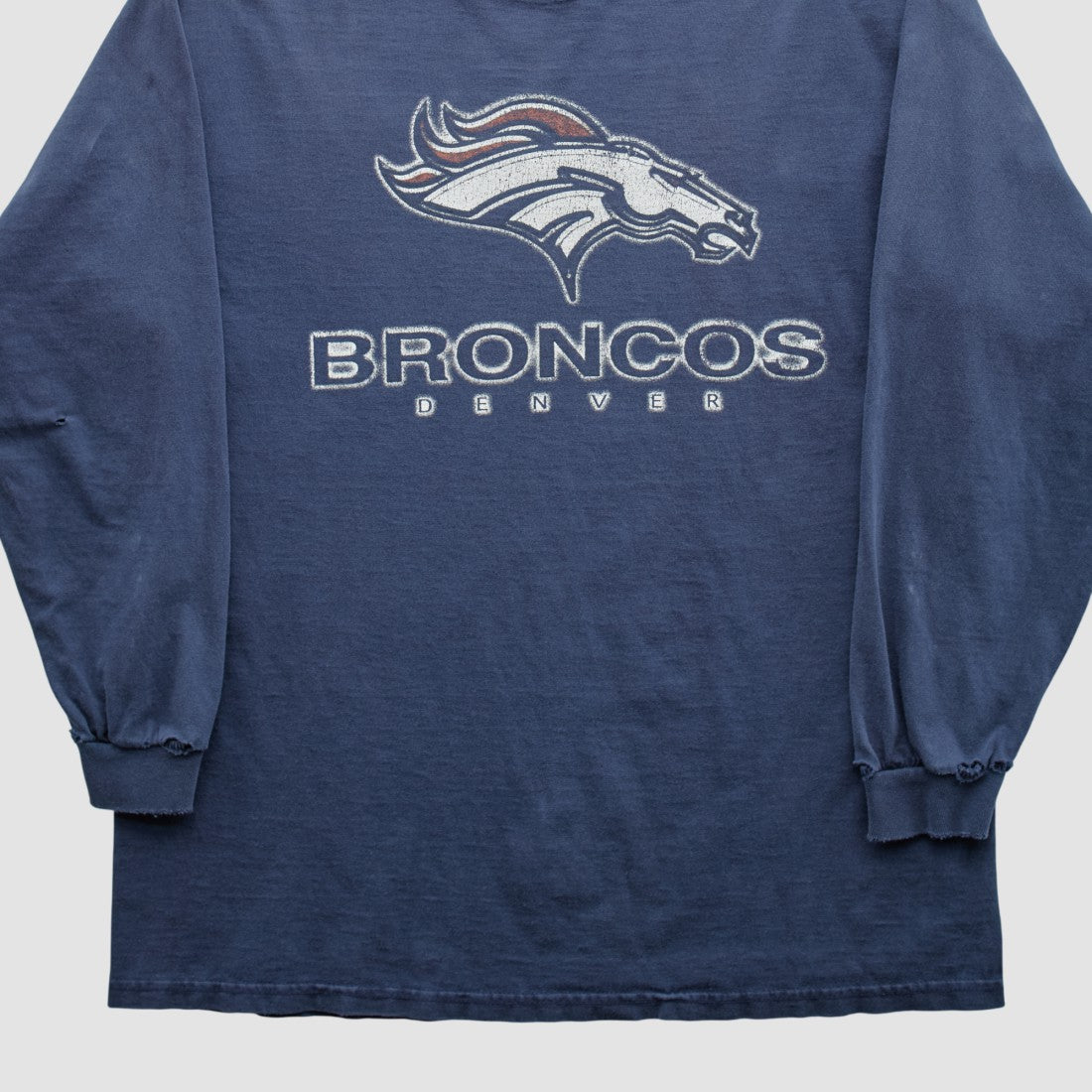 Denver Broncos Delta 2000s Long Sleeve T-shirt Navy Vintage