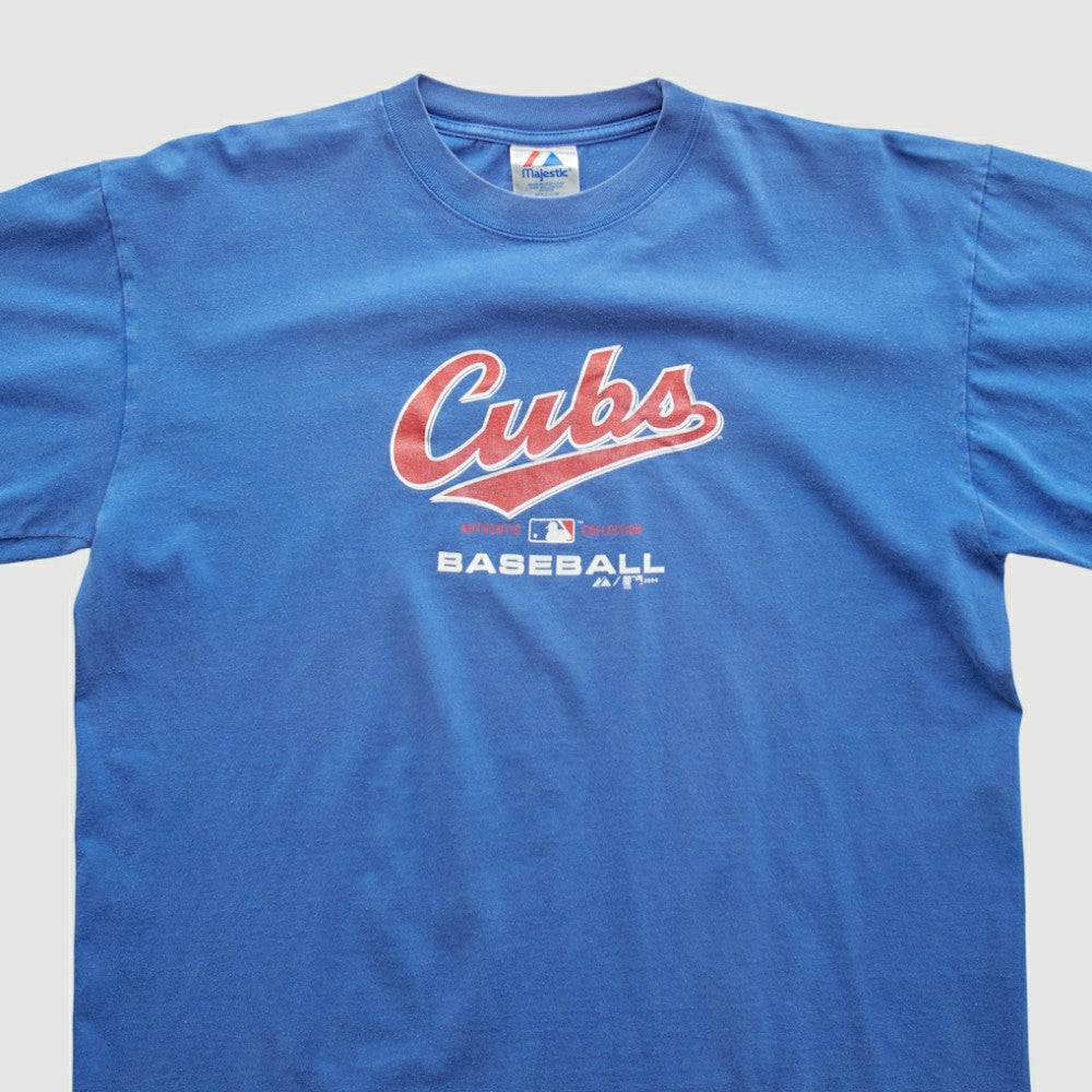 Chicago Cubs Majestic 2004 T-shirt - Blue - L by Fanatics Real Vintage T-shirts