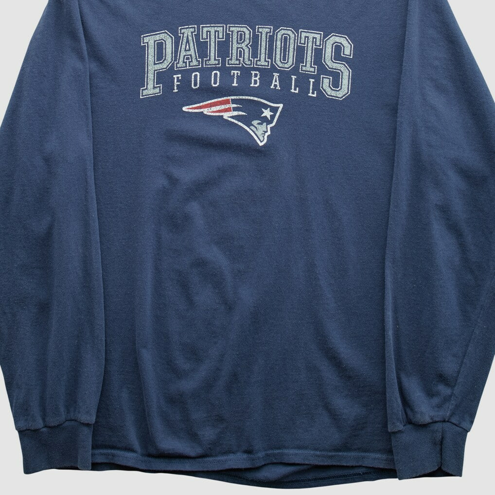 New England Patriots NFL 2010s Long Sleeve T-shirt Navy Vintage