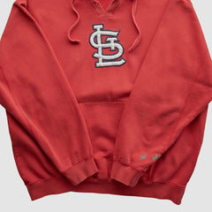 St. Louis Cardinals Genuine Merchandise 2000s Hooded Pullover Sweatshirt - Red - L by Fanatics Real Vintage Pullover