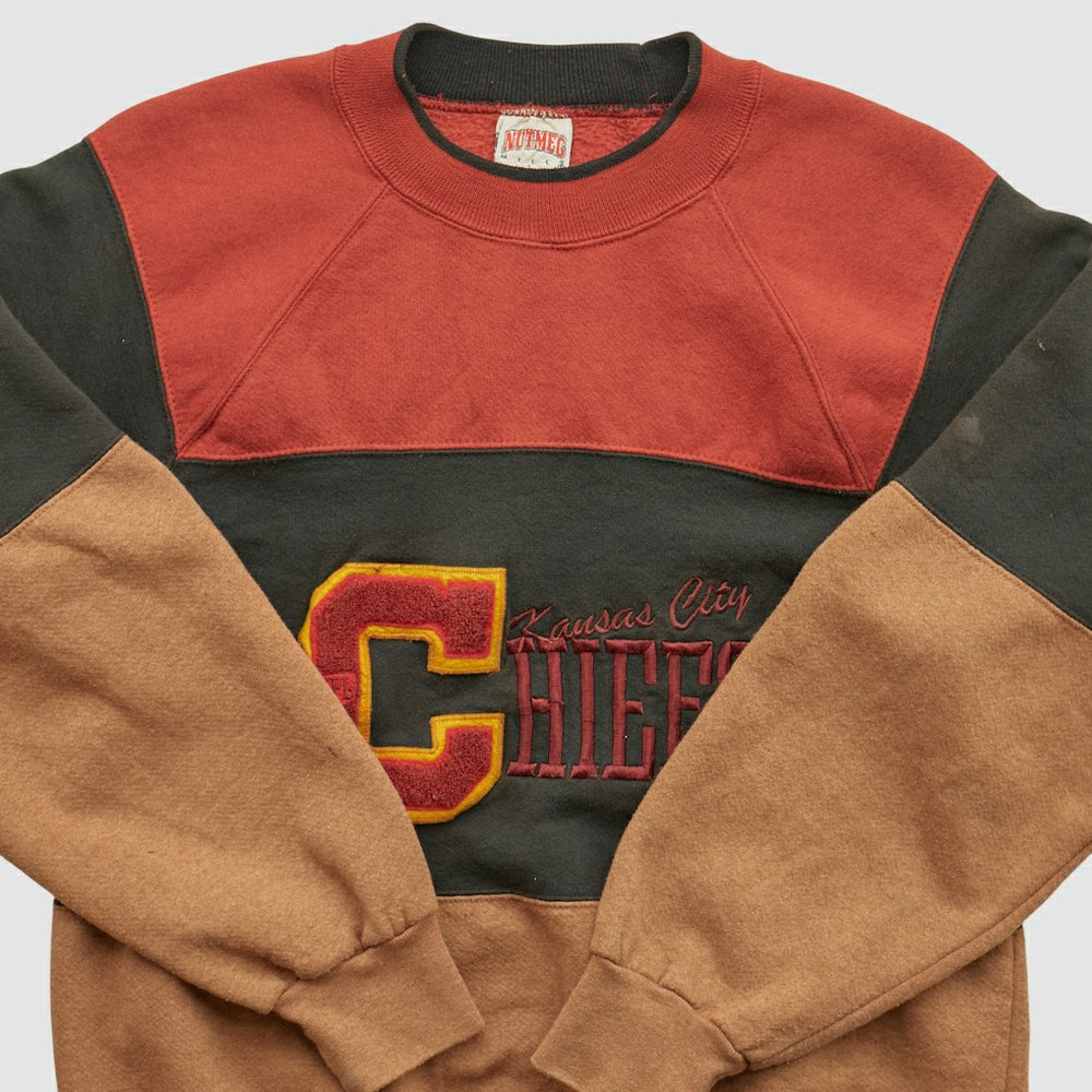 Kansas City Chiefs Nutmeg Mills 90s Pullover Sweatshirt Clay Vintage