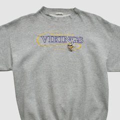 Minnesota Vikings 90s Pullover Sweatshirt Heather Gray Vintage