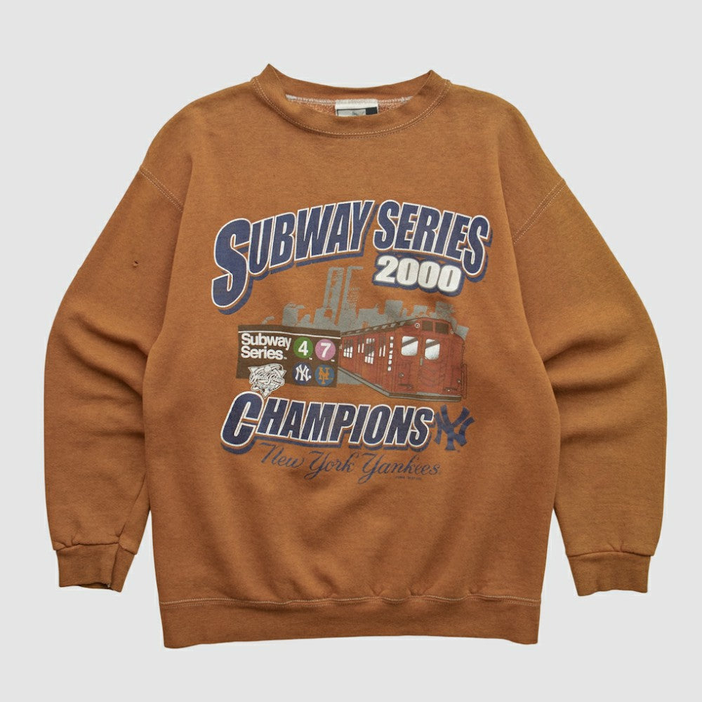 New York Yankees Puma 2000 Pullover Sweatshirt - Clay - S by Fanatics Real Vintage Pullover