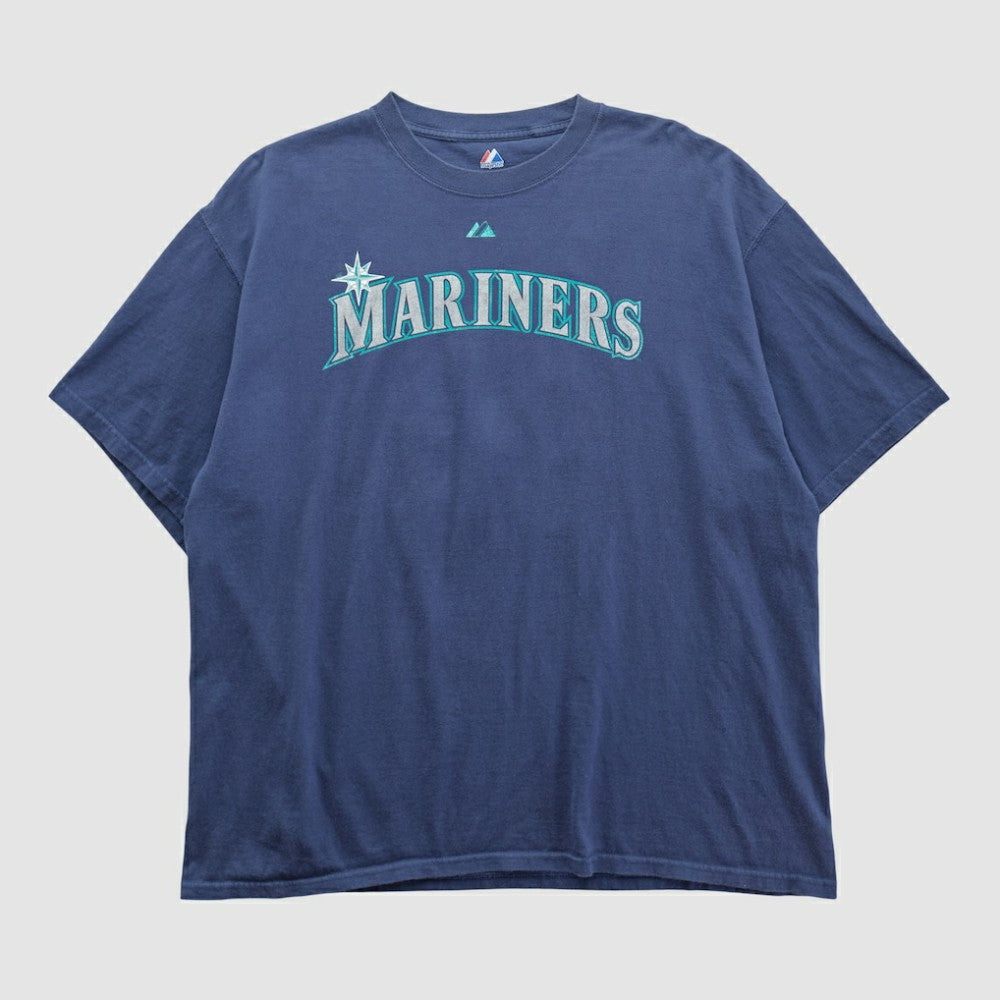 Seattle Mariners Majestic 2000s T-shirt - Navy - 2XL by Fanatics Real Vintage T-shirts