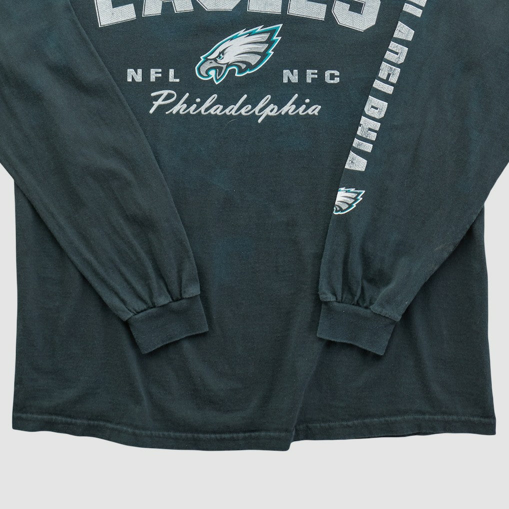 Philadelphia Eagles NFL 2000s Long Sleeve T-shirt Charcoal Vintage