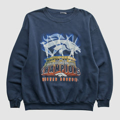 Denver Broncos 1999 Pullover Sweatshirt Navy Vintage