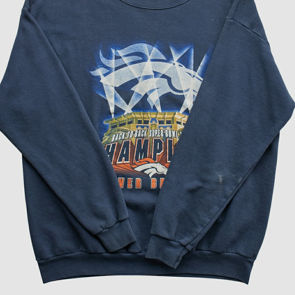 Denver Broncos 1999 Pullover Sweatshirt Navy Vintage