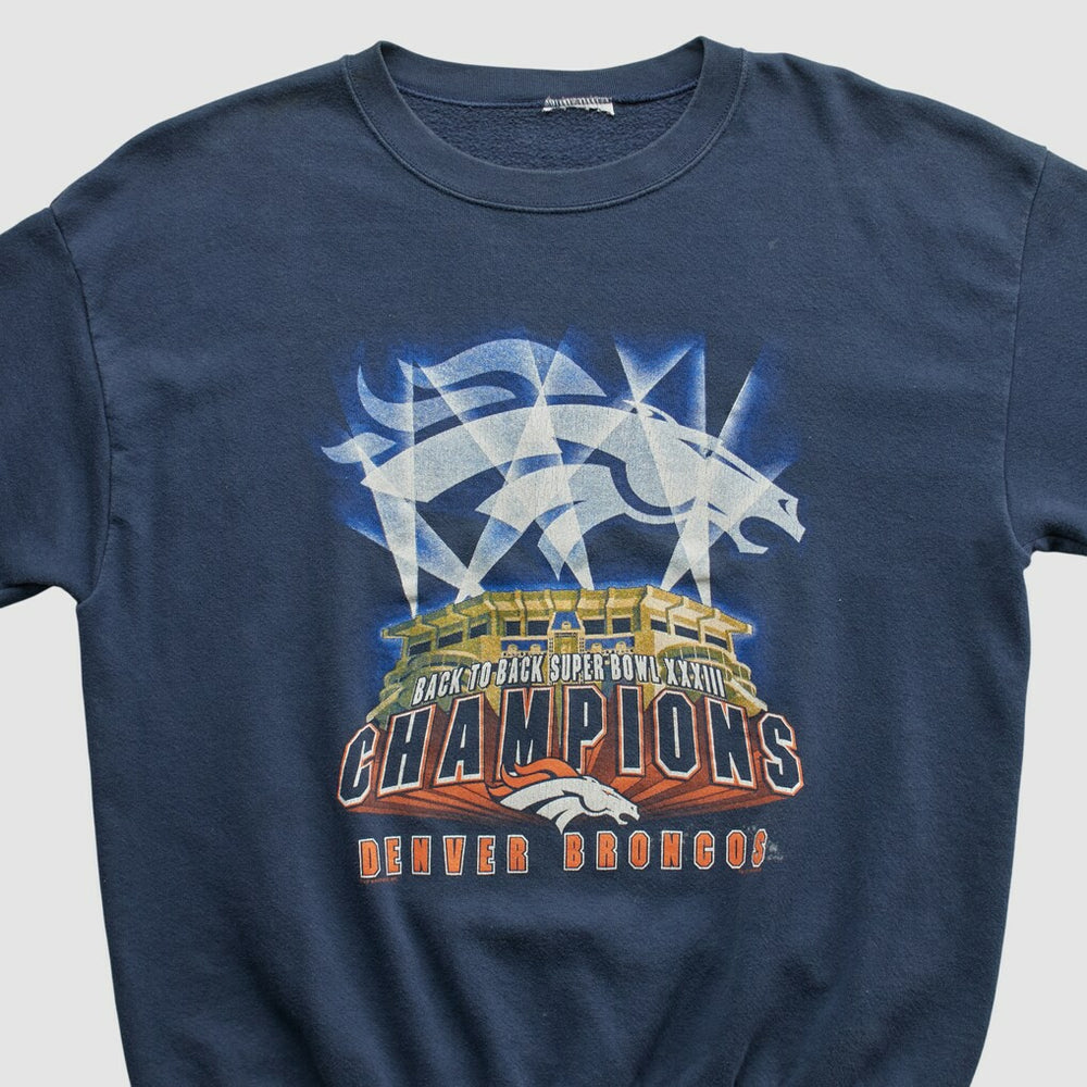Denver Broncos 1999 Pullover Sweatshirt Navy Vintage