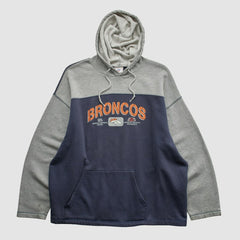 Denver Broncos NFL 2000s Hooded Pullover Sweatshirt Heather Gray Vintage