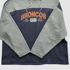 Denver Broncos NFL 2000s Hooded Pullover Sweatshirt Heather Gray Vintage