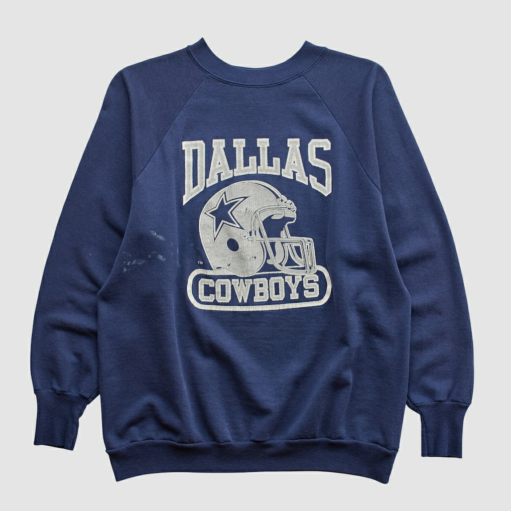 Dallas Cowboys Logo 7 80s Pullover Sweatshirt Navy Vintage