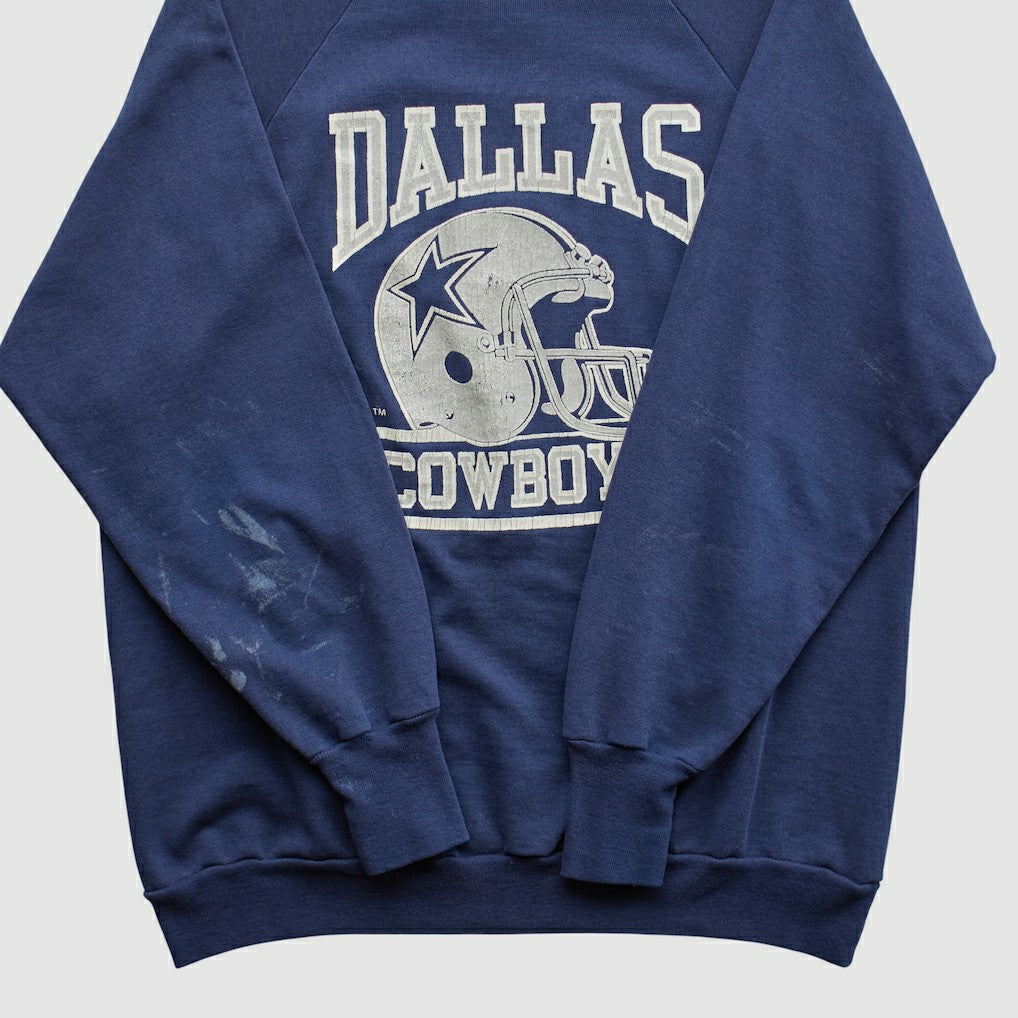Dallas Cowboys Logo 7 80s Pullover Sweatshirt Navy Vintage