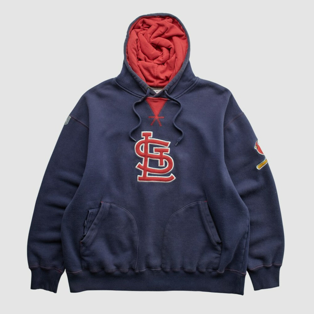 St. Louis Cardinals Majestic 2000s Hooded Pullover Sweatshirt - Navy - XL by Fanatics Real Vintage Pullover