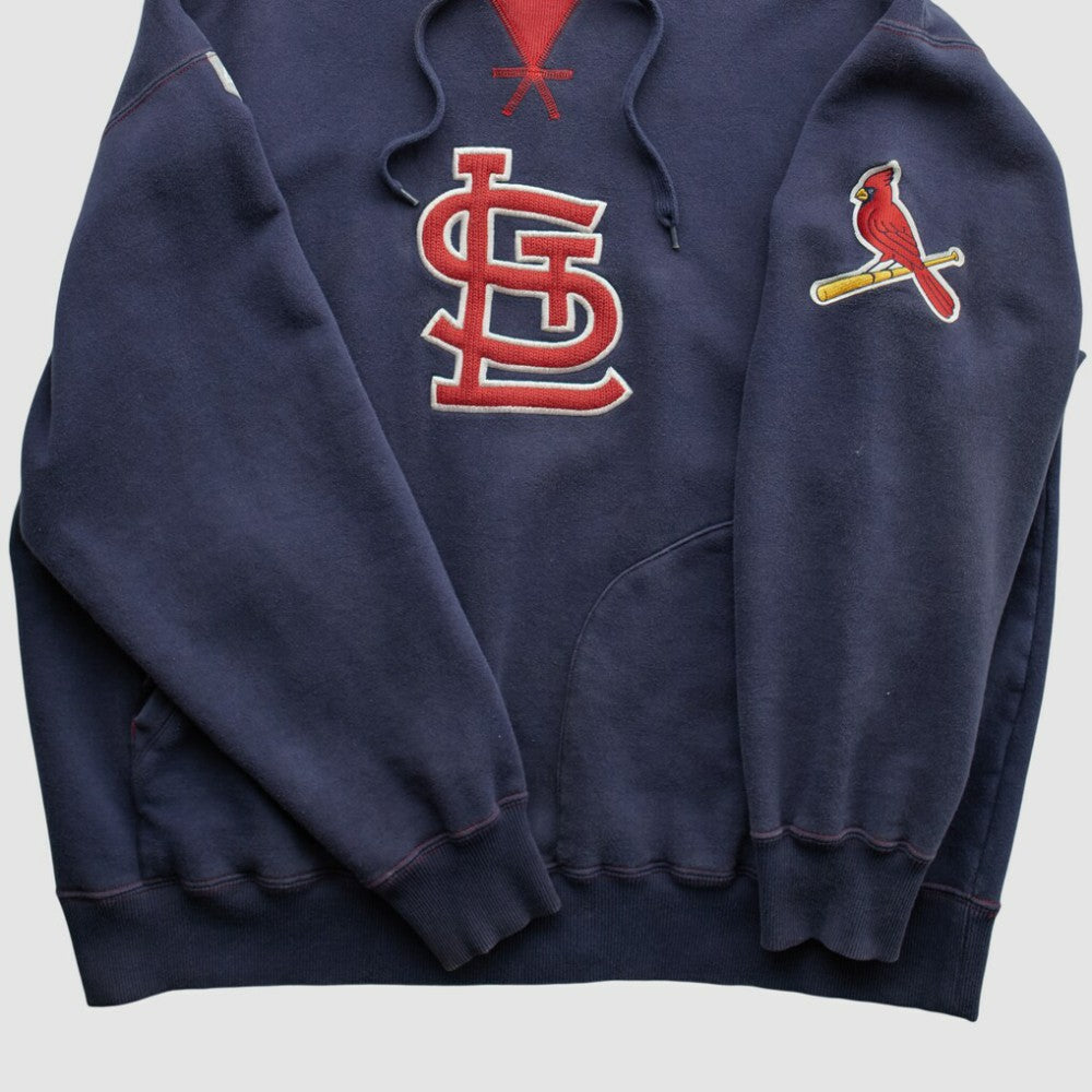 St. Louis Cardinals Majestic 2000s Hooded Pullover Sweatshirt - Navy - XL by Fanatics Real Vintage Pullover