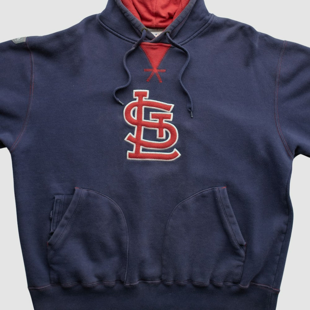 St. Louis Cardinals Majestic 2000s Hooded Pullover Sweatshirt - Navy - XL by Fanatics Real Vintage Pullover
