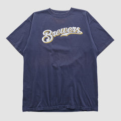 Milwaukee Brewers Majestic 2000s T-shirt - Navy - L by Fanatics Real Vintage T-shirts