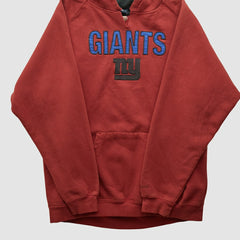 New York Giants Reebok 2000s Hooded Pullover Sweatshirt Red Vintage