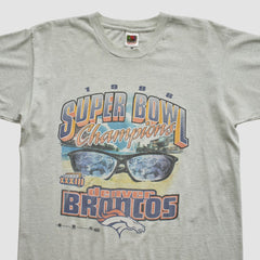 Super Bowl XXXIII Fruit of The Loom 1998 T-shirt Heather Gray Vintage